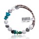 Natural Turquoise and White Howlite Certified Authentic Navajo Native American Wrap Bracelet 371076674695