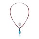 .925 Sterling Silver Certified Authentic Handmade Navajo Native American Natural Turquoise Gold Stone Necklace and Pendant 390616858880