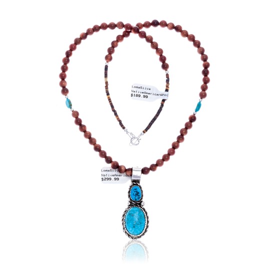 .925 Sterling Silver Certified Authentic Handmade Navajo Native American Natural Turquoise Gold Stone Necklace and Pendant 390616858880 .925 Sterling Silver Certified Authentic Handmade Navajo Native American Natural Turquoise Gold Stone Necklace and Pendant 390616858880