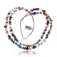 Multicolor Stones .925 Sterling Silver Certified Authentic Navajo Native American 2 Strand Necklace 390619935944