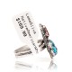 Natural Turquoise and Coral .925 Sterling Silver Certified Authentic Navajo Native American Handmade Ring  390747491802