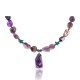Natural Turquoise and Amethyst .925 Sterling Silver Certified Authentic Navajo Native American Necklace 390777281086