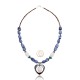 Natural Turquoise and Lapis .925 Sterling Silver Certified Authentic Navajo Native American Necklace 390801004859