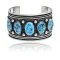 Cloud .925 Sterling Silver Certified Authentic Handmade Large Navajo Native American Turquoise Cuff Bracelet 390803939655