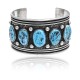 Cloud .925 Sterling Silver Certified Authentic Handmade Large Navajo Native American Turquoise Cuff Bracelet 390803939655