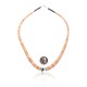 .925 Sterling Silver Certified Authentic Navajo Native American Natural Turquoise Graduated Heishi Necklace 7501006-72