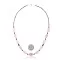 Pink Quartz Natural Turquoise Hematite .925 Sterling Silver Certified Authentic Navajo Native American Necklace 750192