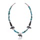Bear Natural Turquoise and Coral .925 Sterling Silver Certified Authentic Navajo Native American Necklace 750226-5
