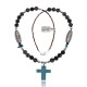 Cross Natural Turquoise Snowflake Obsidian .925 Sterling Silver Certified Authentic Navajo Native American Necklace 750237-8