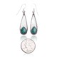 Natural Turquoise .925 Sterling Silver Certified Authentic Navajo Native American Handmade Dangle Earrings 97005