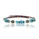 Natural Turquoise and Green Quartz Certified Authentic Navajo Native American Wrap Bracelet 12738-4