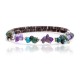 Certified Authentic Navajo Native American Natural Turquoise and AMETHYST Adjustable Wrap Bracelet 12739-1