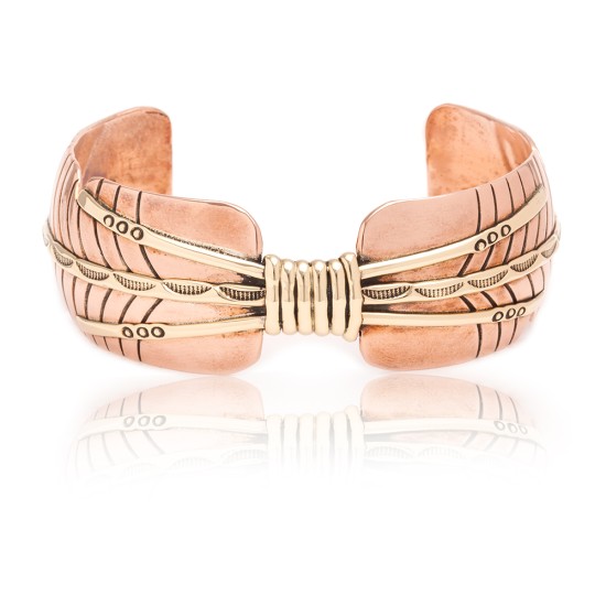 Certified Authentic Navajo Native American Pure Copper and Brass Cuff Bracelet 12758-1 All Products 371194101416 12758-1 (by LomaSiiva)