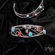 Flower .925 Sterling Silver Certified Authentic Handmade Delicate Navajo Native American Natural Turquoise and Coral Cuff Bracelet  12947-3