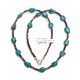 .925 Sterling Silver Certified Authentic Navajo Native American Natural Turquoise Necklace 15883-2