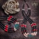 Large .925 Sterling Silver Certified Authentic Navajo Native American Graduated Heishi Natural Turquoise and Coral 3 Strand Necklace 16006