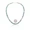 .925 Sterling Silver Certified Authentic Navajo Native American Natural Turquoise and Hematite Necklace  16072