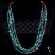 Natural Turquoise and Red Jasper .925 Sterling Silver Certified Authentic Navajo Native American 5 Strand Necklace 17011