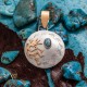 Kokopelli 12kt Gold Filled and .925 Sterling Silver Certified Authentic Handmade Navajo Native American Natural Turquoise Pendant 17042-8 Pendants NB160107223638 17042-8 (by LomaSiiva)