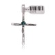 Cross .925 Sterling Silver Certified Authentic Handmade Navajo Native American Natural Turquoise Pendant 24373