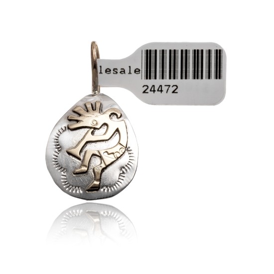 Kokopelli 12kt Gold Filled and .925 Sterling Silver Certified Authentic Handmade Very Delicate Navajo Native American Pendant 24472 Pendants NB151219031543 24472 (by LomaSiiva)