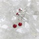 .925 Sterling Silver Certified Authentic Delicate Navajo Native American Coral Stud Earrings 371126037296