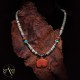Bear Fetish .925 Sterling Silver Certified Authentic Navajo Native American Natural Turquoise Red Jasper Necklace and Pendant 750133-51