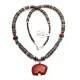 Bear Fetish .925 Sterling Silver Certified Authentic Navajo Native American Natural Turquoise Red Jasper Necklace and Pendant 750133-51