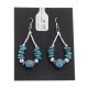 Natural Turquoise .925 Sterling Silver Certified Authentic Navajo Native American Dangle Earrings 18153