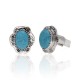 Natural Turquoise .925 Sterling Silver Certified Authentic Navajo Native American Handmade Cuff Links 19110-1