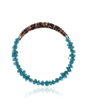Natural Turquoise Certified Authentic Navajo Native American Adjustable Wrap Bracelet 22130 Natural Turquoise Certified Authentic Navajo Native American Adjustable Wrap Bracelet 22130