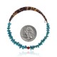 Natural Turquoise and Coral Certified Authentic Navajo Native American Adjustable Wrap Bracelet 22131