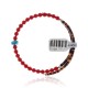 Coral and Natural Turquoise Certified Authentic Navajo Native American Adjustable Wrap Bracelet 22133