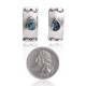 Sun Natural Turquoise .925 Sterling Silver and Nickel Certified Authentic Navajo Native American Handmade Stud Earrings 24375