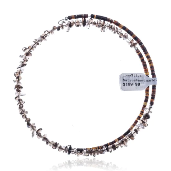 Smoky Quartz Certified Authentic Navajo Native American Adjustable Choker Wrap Necklace 25576 Smoky Quartz Certified Authentic Navajo Native American Adjustable Choker Wrap Necklace 25576
