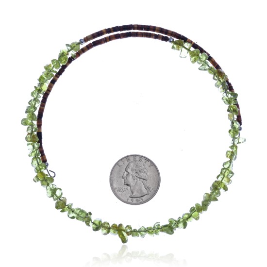 Peridot Certified Authentic Navajo Native American Adjustable Choker Wrap Necklace 25577