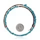 Natural Turquoise and Coral Certified Authentic Navajo Native American Adjustable Choker Wrap Necklace 25581 Natural Turquoise and Coral Certified Authentic Navajo Native American Adjustable Choker Wrap Necklace 25581