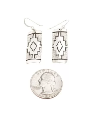 .925 Sterling Silver Certified Authentic Handmade Navajo Native American Earrings 18312 .925 Sterling Silver Certified Authentic Handmade Navajo Native American Earrings 18312