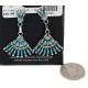 Handmade Certified Authentic Zuni .925 Sterling Silver Natural Turquoise Dangle Native American Earrings 27200
