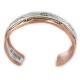 .925 Sterling Silver Navajo Handmade Certified Authentic Pure Copper Native American Bracelet 12984
