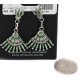 Handmade Certified Authentic Zuni .925 Sterling Silver Natural Turquoise Dangle Native American Earrings 27199