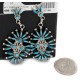Petit Point Handmade Certified Authentic Zuni .925 Sterling Silver Natural Turquoise Dangle Native American Earrings 27198 All Products NB160112012745 27198 (by LomaSiiva)