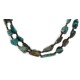 2 Strand Certified Authentic Navajo .925 Sterling Silver Natural Turquoise Native American Necklace 750105-28