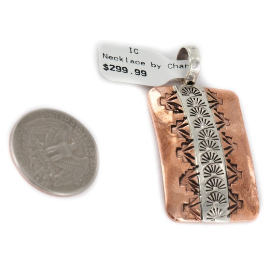 Navajo .925 Sterling Silver Sun Handmade Certified Authentic Pure Copper Native American Pendant 17055-2 Navajo .925 Sterling Silver Sun Handmade Certified Authentic Pure Copper Native American Pendant 17055-2