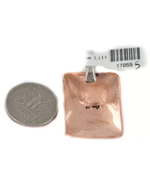 Horneytoad Navajo .925 Sterling Silver Handmade Certified Authentic Pure Copper Native American Pendant 17055-5 Horneytoad Navajo .925 Sterling Silver Handmade Certified Authentic Pure Copper Native American Pendant 17055-5
