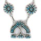 Petit Point Handmade Certified Authentic Zuni .925 Sterling Silver Natural Turquoise Native American Necklace 27204