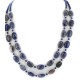 2 Strand Certified Authentic Navajo Natural Lapis Native American Necklace 17051-9