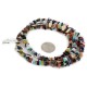 2 Strand Certified Authentic Navajo .925 Sterling Silver Natural Multicolor Stones Native American Necklace  15634-5