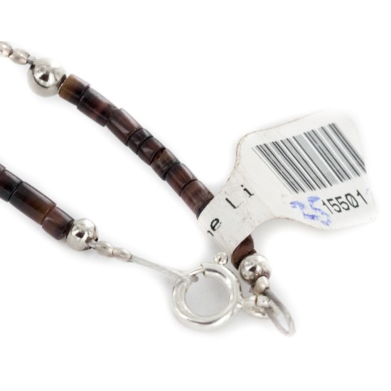 2 Strand Certified Authentic Navajo .925 Sterling Silver Natural Multicolor Stones Native American Necklace  15501-25