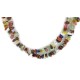 2 Strand Certified Authentic Navajo .925 Sterling Silver Natural Jade and Multicolor Stones Native American Necklace 15501-69